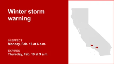 Winter storm warning for Northern Ventura County Mountains and Eastern San Gabriel Mountains