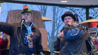 Woodstock Willie does not see his shadow on Groundhog Day 2026