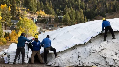 Wrapping snow in blankets. Can it save the ski season? : NPR