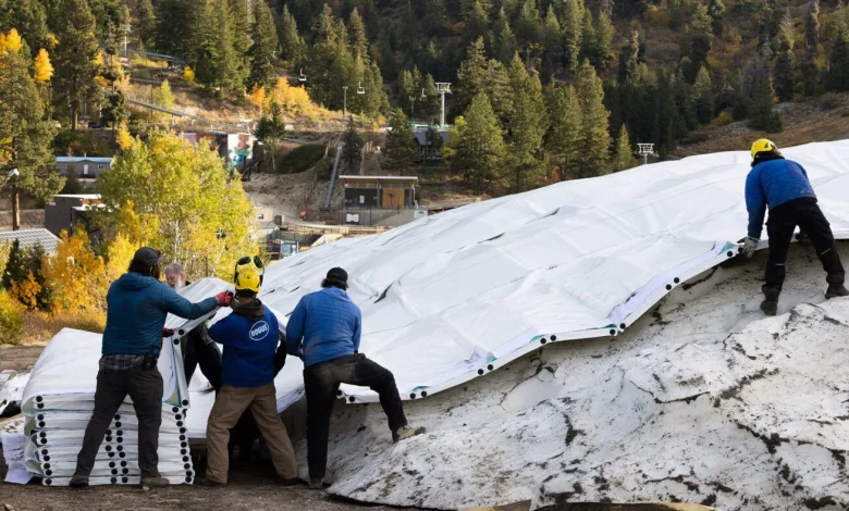 Wrapping snow in blankets. Can it save the ski season? : NPR