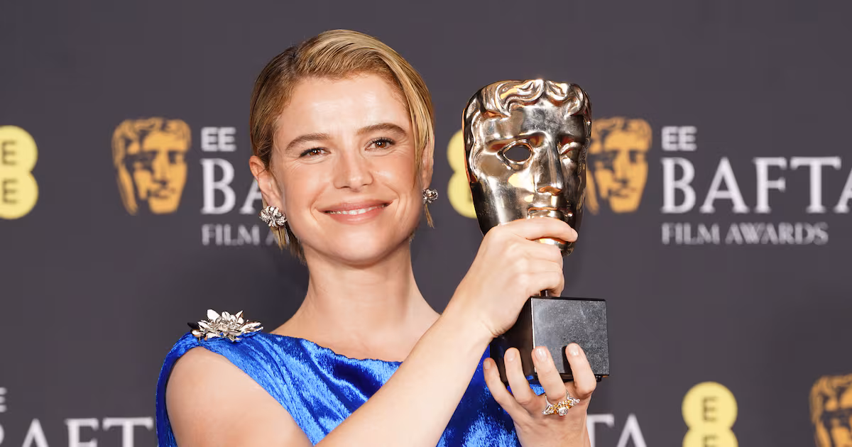 ‘I share this with my daughter’: Jessie Buckley wins best actress at 2026 Baftas