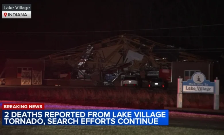 2 killed as at least 4 suspected tornadoes leave trail of damage in Kankakee Illinois, Lake Village Indiana, NWS says