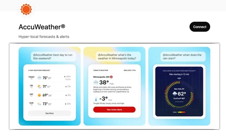 AccuWeather is now available inside ChatGPT