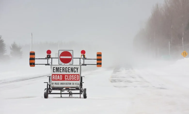 All lanes closed on Highway 17 between Wahnapitae and Nipissing due to weather