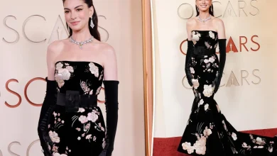 Anne Hathaway wears floral Valentino gown on the Oscars 2026 red carpet
