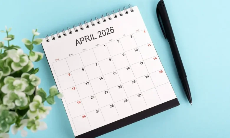 April 2026 calendar includes April Fools' Day, Passover, Easter, more
