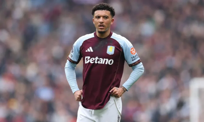 Aston Villa blow as Jadon Sancho leaves the pitch in a sling after a shoulder injury vs Elche