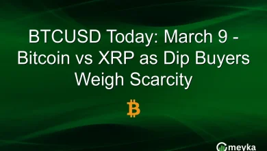 BTCUSD Today: March 9 - Bitcoin vs XRP as Dip Buyers Weigh Scarcity