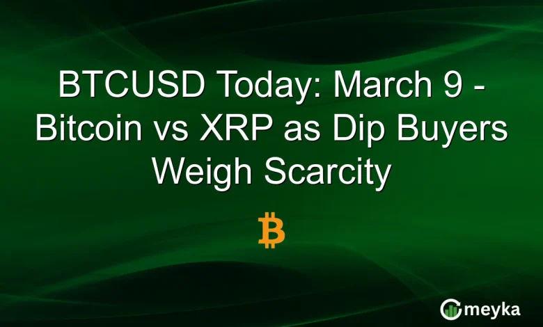 BTCUSD Today: March 9 - Bitcoin vs XRP as Dip Buyers Weigh Scarcity