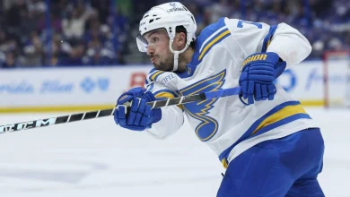 Blues trade Justin Faulk to Red Wings for 1st- and 3rd-round picks, prospect Dmitri Buchelnikov