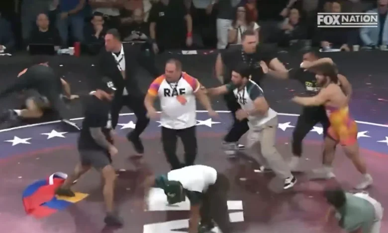 Brawl breaks out at Real American Freestyle event