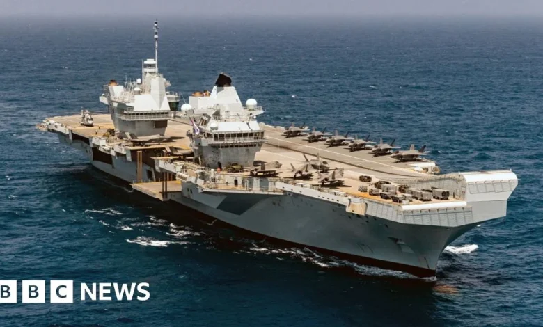 British aircraft carrier HMS Prince of Wales prepped to set sail