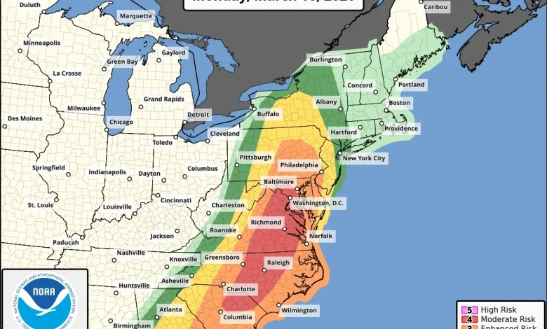 CWG Live: Severe storm threat today with possible tornadoes, then sharply colder - The Washington Post