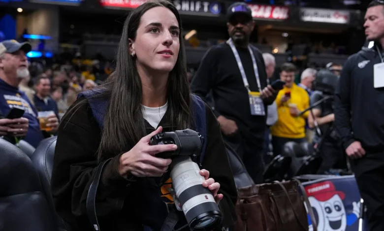 Caitlin Clark works as photographer for Pacers as they host LeBron, Lakers