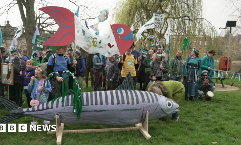 Campaigners march in Shrewsbury over River Severn's condition