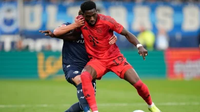 Canada's Alphonso Davies plays in Bayern's Champions League match
