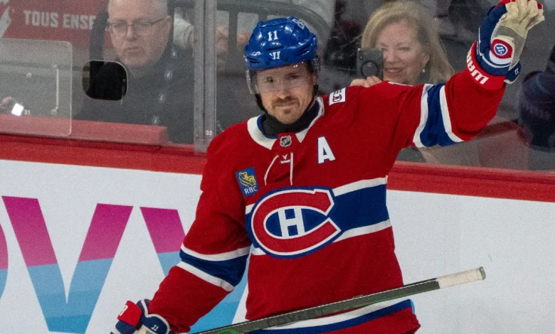 Canadiens' Brendan Gallagher receives standing ovation in 900th NHL game