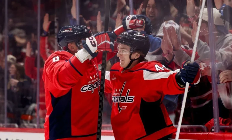 Caps' Cole Hutson nets first NHL goal despite debut jitters