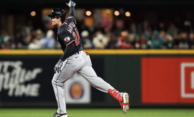 Chase DeLauter, the Guardians’ golden knight, wreaks havoc on the record books