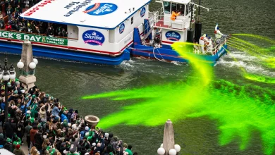 Chicago River Dyed Green To Mark St. Patrick's Day 2026