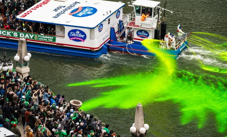 Chicago River Dyed Green To Mark St. Patrick's Day 2026
