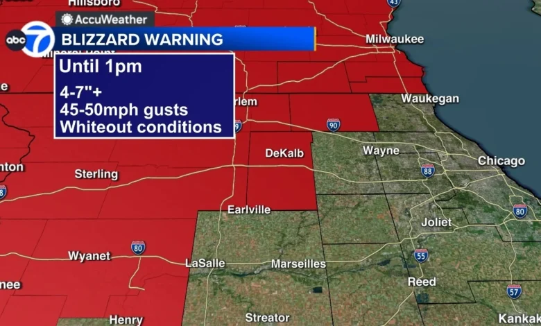 Chicago weather forecast: Blizzard warning in effect for parts of area for snow, strong winds, impacting travel | Live Radar