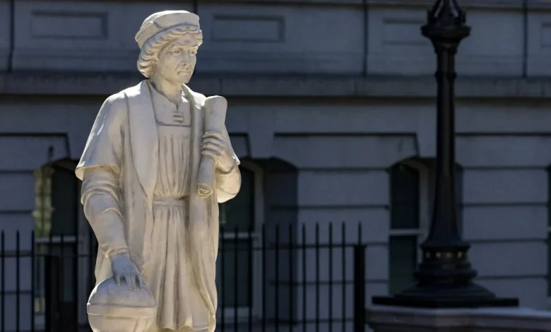 Christopher Columbus statue put on White House grounds : NPR