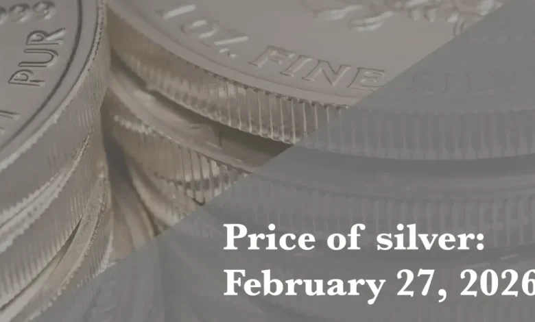 Current price of silver as of Friday, February 27, 2026