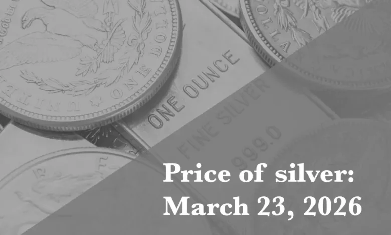 Current price of silver as of Monday, March 23, 2026