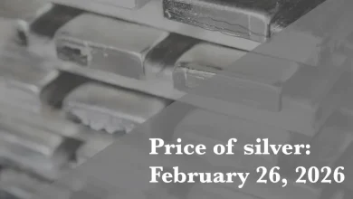 Current price of silver as of Thursday, February 26, 2026