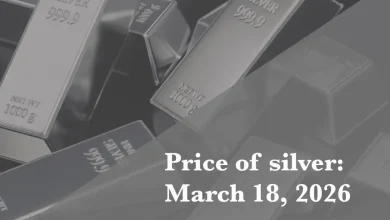 Current price of silver as of Wednesday, March 18, 2026