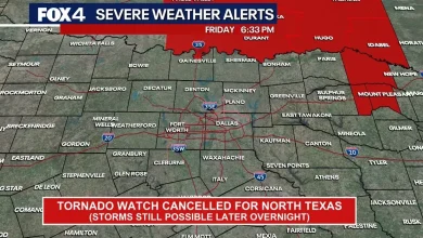 Dallas weather: Tornado Watch canceled for North Texas