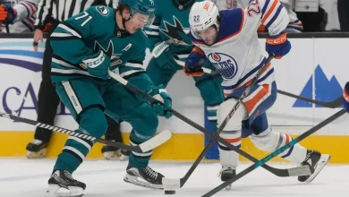 Defenseman’s third period goal gives Sharks entertaining win over Oilers
