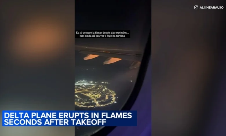 Delta engine fire: Delta flight 104 from Sao Paulo to Atlanta returns to Brazil airport after engine explodes
