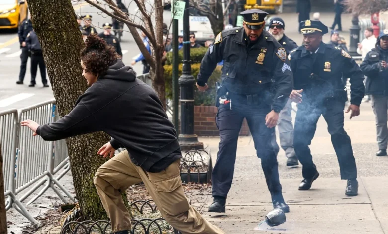 Device ignited at Gracie Mansion protest was an improvised explosive, NYPD says