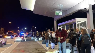 Dozens gather outside RDU's Terminal 1