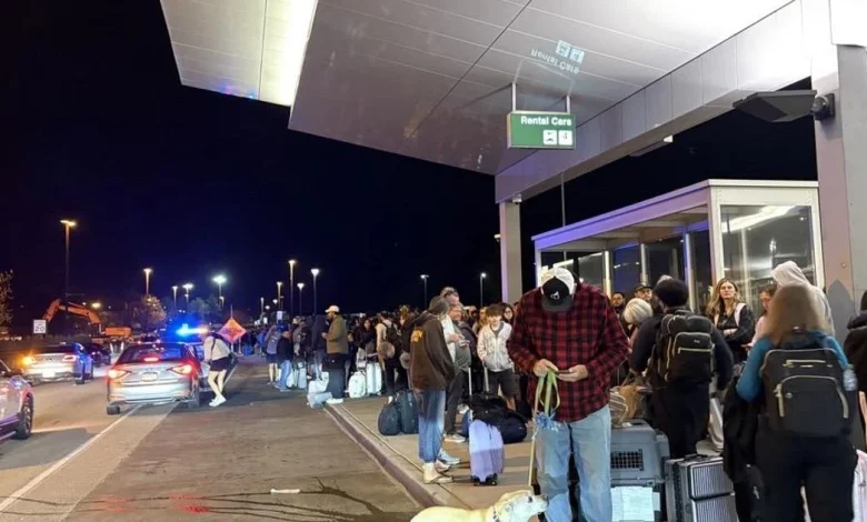 Dozens gather outside RDU's Terminal 1