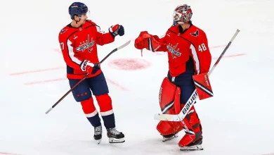 Dylan Strome scores game-deciding shootout goal after getting ‘a little tip’ from Logan Thompson on Adin Hill: ‘Credit to LT’