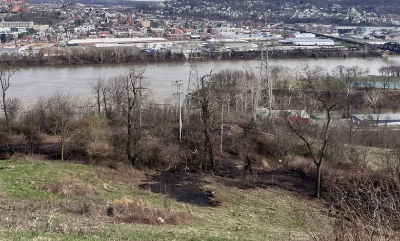 Fast-moving brush fire challenges firefighters as Pittsburgh region again faces strong winds