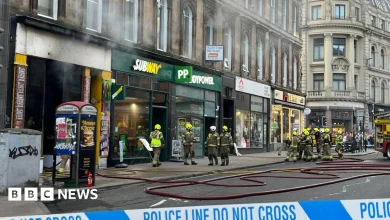 Firefighters tackle building blaze at Glasgow Central Station