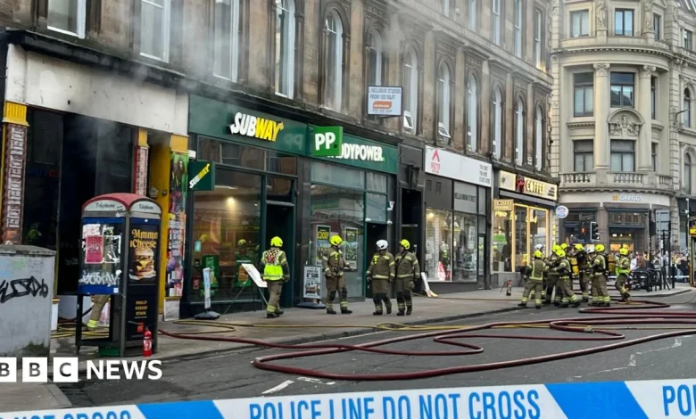 Firefighters tackle building blaze at Glasgow Central Station