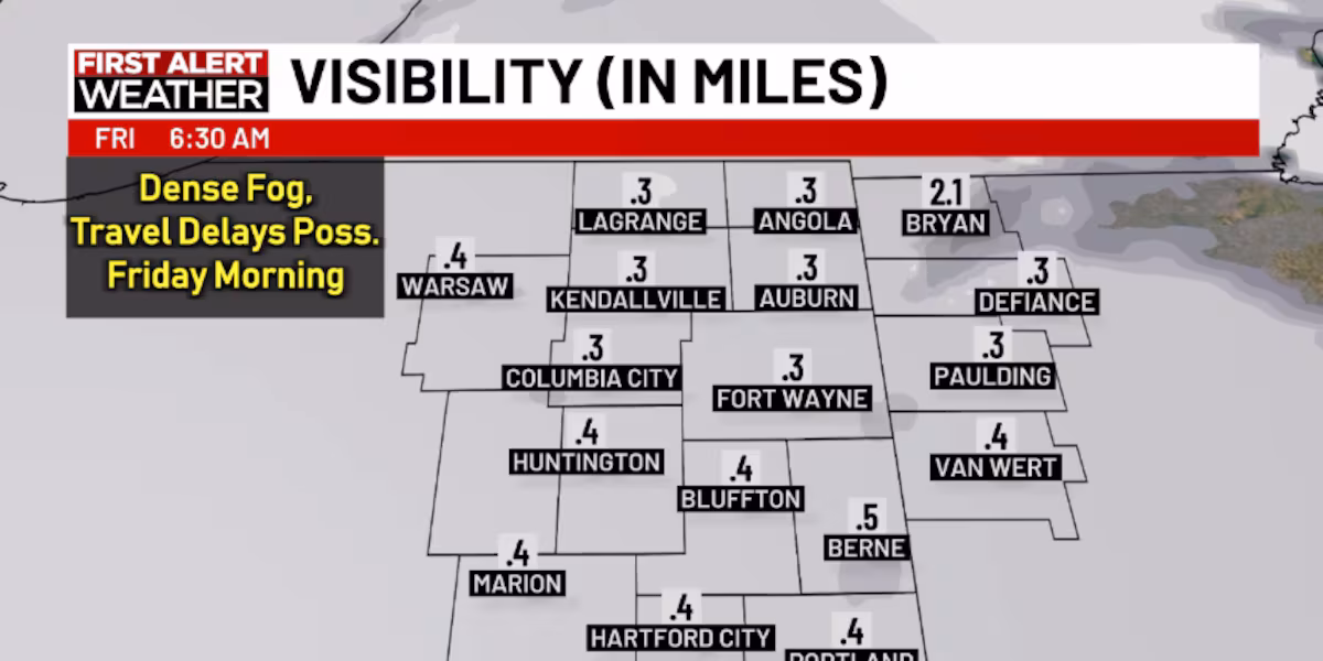 First Alert Forecast: More fog possible Friday morning, near-record high by midday