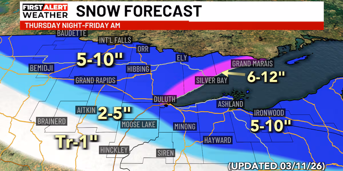 First Alert: Heavy snow at times with blizzard conditions for some Thursday evening