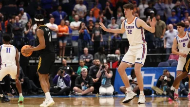 Florida’s Olivier Rioux, at 7-foot-9, becomes tallest player to appear in NCAA Tournament game