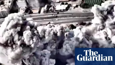Footage released by IDF is said to show strike on headquarters of Iranian regime – video