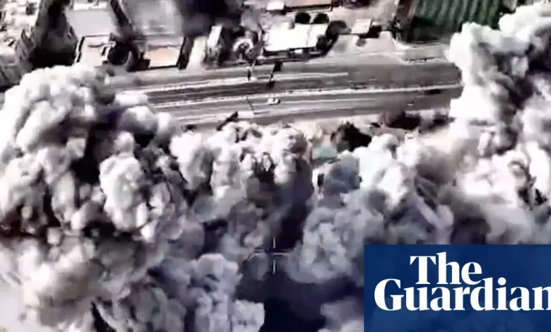 Footage released by IDF is said to show strike on headquarters of Iranian regime – video