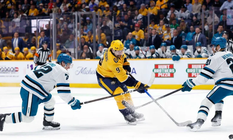 Forsberg has 3 points, streaking Predators top Sharks for 5th straight win