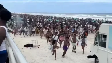 Gunfire at crowded Florida beach sends sunbathers scattering as violence erupts during spring break