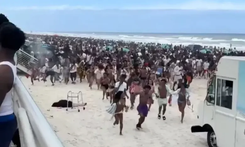 Gunfire at crowded Florida beach sends sunbathers scattering as violence erupts during spring break