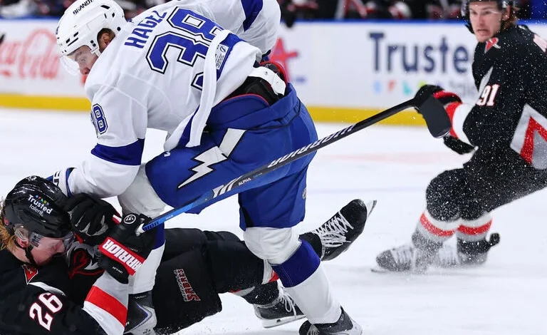 Hagel jumps Dahlin after multiple fights in Sabres-Lightning game